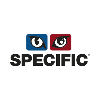 Specific logo text in black