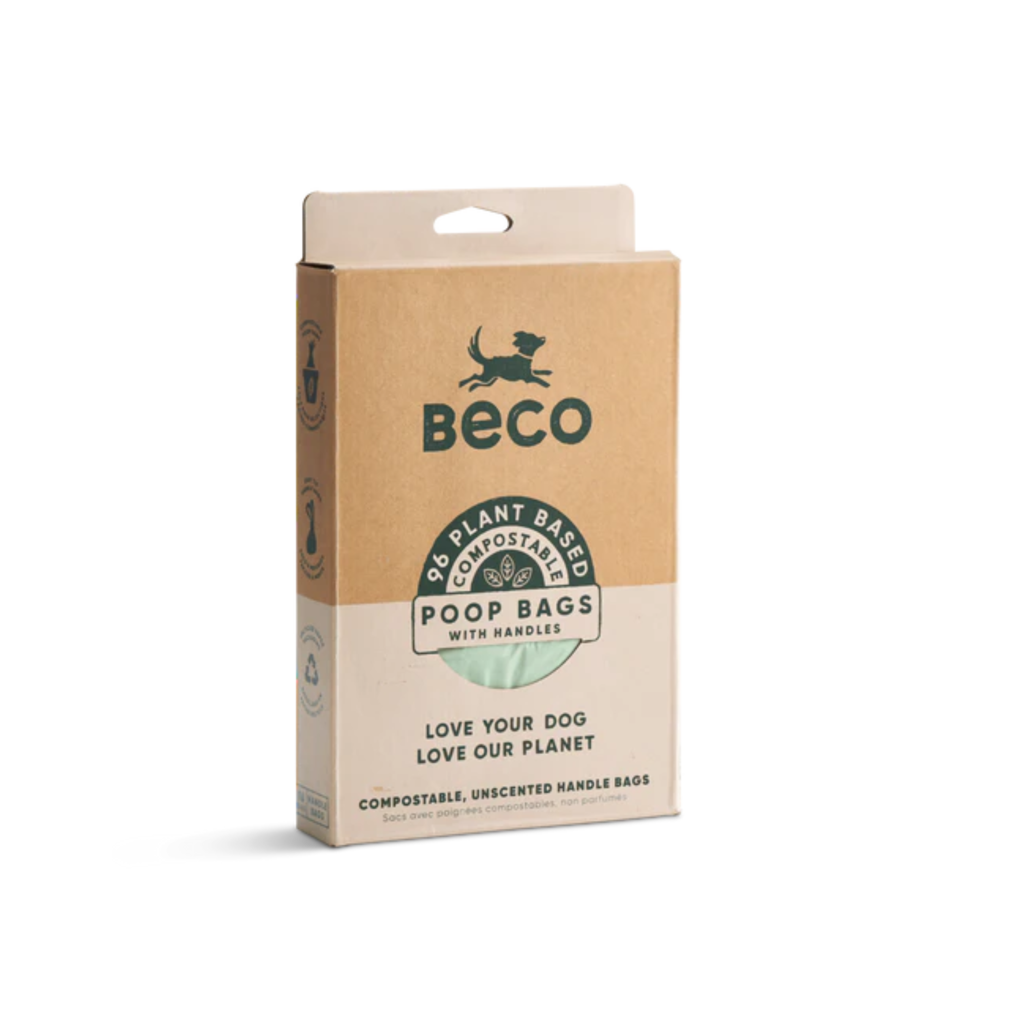 Home Compostable Poop Bags with Handles Unscented