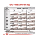 Royal Canin Gastrointestinal High Fibre Loaf Dog Food feeding guide.
