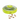 UFO shaped treat dispenser with green central and top parts with main body in grey with biscuits pouring out sat on a white background.