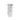 White cylindrical container with a label on a white background