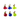 White background with two rows of three reflective reflective ID tags three fish shaped and three cat shaped, in blue, yellow and red.
