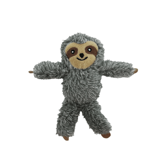 A small Ancol plush sloth toy with shaggy blue-gray fur, with a tan face and brown eyes, shown against a plain white background.