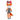 Orange plush fox toy with long legs and arms, with a black and white geometric patterned body. Tag attached to the ears with text 'Chubleez Mr Fox' pictured on a white back ground.