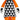 Close up of body of orange plush fox toy with long legs and arms, with a black and white geometric patterned body pictured on a white back ground.