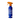 White background with a back view of a blue bottle of Douxo Ultra-safe Detangling Spray with an orange spray pump.