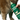 Hand holding a green bottle of Earth Rated Double Coat Dog Shampoo whilst applying it to a dog's thick double coat.