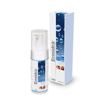 Ermidra bottle and packaging on a white background