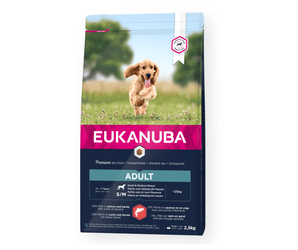 Eukanuba Medium Adult Dry Food Fresh Chicken on white background