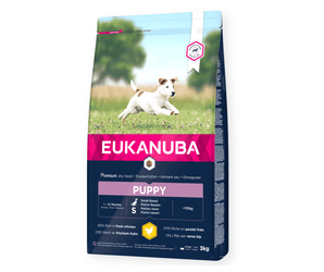 Eukanuba Growing Small Puppy Dry Dog Food Fresh Chicken on white background
