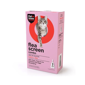 PetShield flea screen combo packaging for cats on a white background