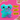 A plush dog toy shaped like a round, fuzzy monster in bright turquoise and purple tie-dye, shown on a pink graphic background with brick corner details and three yellow text callouts.