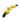 A yellow plush Minions dog toy with three round minion heads connected by black rope, arranged diagonally on a white background, each with black tassel ends and embroidered eye details.