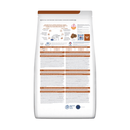 Back view of bag of Hills Prescription Diet K/D Early Stage Kidney Care dry food packaged in a white bag on white background.