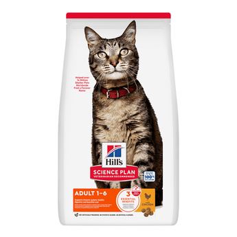 Hills Science Plan Adult Cat Dry Food Chicken on white background