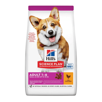 Hills Science Plan Small Adult Dry Dog Food Chicken on white background