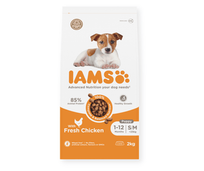 IAMS Dry Puppy Dog Food Fresh Chicken (Small/Medium Breed) on white background