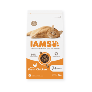 IAMS Dry Senior Cat Food Chicken on white background