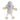Front facing cream sheep dog toy with a white fabric face with with pom pom like eyes and stitched detail nose and mouth, micro fibre body, cream arms, white rope legs attached to cream feet pictured on a white background.