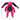 Pink and white stripy fabric Rabbit Dog Toy with dark blue fabric ears and belly, with measurements to left 9.5" and underneath 9" pictured on a white background.