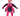 Pink and white stripy fabric Rabbit Dog Toy with dark blue fabric ears and belly attached to a cardboard backing, pictured on a white background.