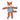 Orange and white stripy fabric Fox Dog Toy with blue and white checked fabric ears and belly, pictured on a white background.