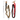 Two snake cat toys side by side, one red/black and one brown/black attached to separate rods, with feathers attached to mouth and cartoon style fabric eyes. Pictured with measurements 55" on the left and 2" underneath. Pictured on a white background.