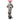 Snow Leopard long dog toy, with a cartoon style face attached to a backing card, on a white background.