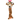 Tiger long dog toy, with a cartoon style face attached to a backing card, on a white background.