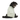 White background with an adult black cross breed dog wearing a geometric blue bodysuit while sat down with its back facing the front.