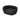 Oval bolster-type black dog bed pictured on a white background.