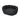 Oval bolster-type black dog bed pictured on a white background.