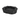 Oval bolster-type black dog bed pictured on a white background.