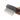 White background with a close up of a hand holding a small black plastic brush with green grip handle and a metal comb teeth pictured.
