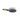 White background with a small grey plastic brush with green padded handle and metal bristles facing up pictured.