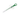 White background with a Kruuse syringe-type Tablet Introducer with a soft rubber tip, transparent outer layer and internal green plunger in a sideways position.