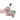Hand holding a grey dog dog toy made from soft cord effect fleece material with red 'PF' stitched on hip, wearing a red Christmas hat, pictured on a white background.