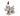 Side view of grey dog dog toy made from soft cord effect fleece material with red 'PF' stitched on hip, wearing a red Christmas hat, standing on a white background.