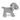 Other side view of grey dog dog toy made from soft cord effect fleece material with black stitch eye detail, standing on a white background.
