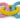 Close up of pastel pink, yellow and blue heart shaped rope dog toy.