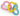 Pastel pink, yellow and blue heart shaped rope dog toy.