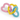 Pastel pink, yellow and blue heart shaped rope dog toy.