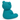 Rear view of blue latex teddy bear in a sitting position on a white background.