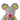 Patchwork Mouse Dog Toy with pale grey face with a red nose and stitched eye details, with string whiskers. Yellow inner ear with dark grey outer. Dark grey body with yellow and brown patches pictured on a white background.
