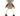 Teddy bear toy dog with brown head and body with orange ears and hands, white rope legs attached to brown feet pictured on a white background.