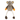 Teddy bear toy dog with brown head and body with orange ears and hands, white rope legs attached to brown feet pictured on a white background.