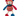 Multi-coloured stripy teddy bear dog toy with stitched eye and mouth details and a blue nose, purply-red and blue ears, arms and feet attached to white rope legs pictured on white background.