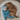 Brown spaniel type puppy cuddling with blue monkey shaped dog toy with long arms and legs, pale brown face and ears and stitched detail eyes. Pictured in a round cream fleecy dog bed.