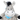 Close up of grey donkey dog toy face with back mane and hoofs wearing a blue neckerchief sat on a white background.
