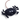 Close up of black spider cat toy on a fishing-style rod with stitched eye and smile details. On a white background.